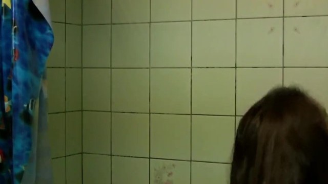 Hot Brunette Shower and Blowjob